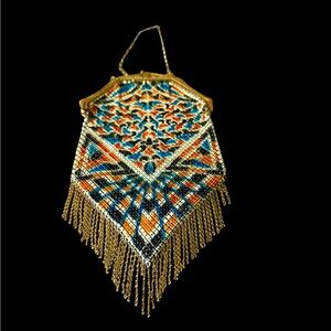 Colorful Beaded Fringe Necklace